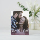 Elegante Script Save the Date Verlovingsfoto Aankondigingskaart (Staand voorkant)