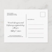 Elegante Script Save the Date Verlovingsfoto Aankondigingskaart (Achterkant)