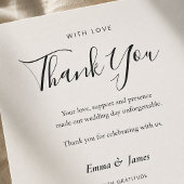 Elegante Script + Serif Trouw Dankkaart Bedankkaart