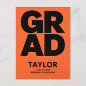 Elegante Script Simpele Grad Afstudeer Uitnodiging (Voorkant)