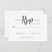 Elegante Script Simpele Huwelijks RSVP (Voorkant / Achterkant)
