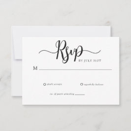 Elegante Script Simpele Huwelijks RSVP