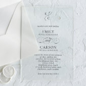 Elegante Script Simpele Monogram Logo Moderne Trou Acryl Uitnodigingen