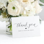 Elegante Script Simpele Trouw Bruidsdouche Plat Bedankkaart