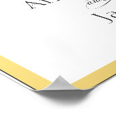 Elegante Script Slagen Bruiloft Welkom Bord Poster (Hoek)