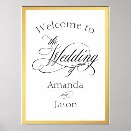 Elegante Script Slagen Bruiloft Welkom Bord Poster