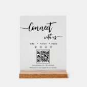 Elegante Script Sociale Media Enkele QR-code Acryl Bord (Voorkant)