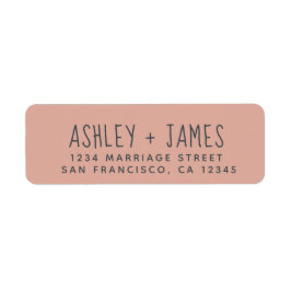 Elegante Script Stof Roze Huwelijk Retouradres Etiket