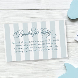 Elegante Script Strepen Baby Shower Boeken Voor Ba Informatiekaartje