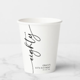 Elegante Script Tachtig 80ste Verjaardag Papieren Bekers