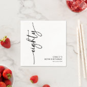 Elegante Script Tachtig 80ste Verjaardag Servet (Insitu)