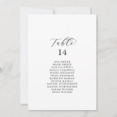 Elegante script tafelnummer zitplaatskaartjes (Voorkant)