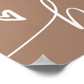 Elegante Script Tan Bruine Baby Shower Welkom Bord Poster (Hoek)