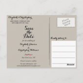 Elegante Script Taupe Trouw Save the Date Briefkaart (Achterkant)