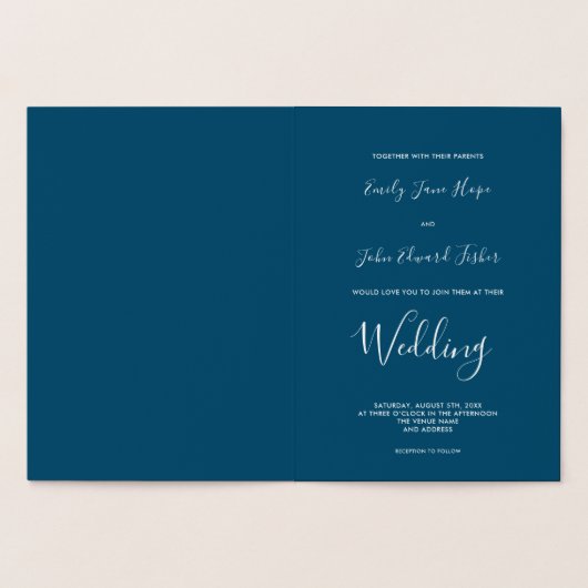 Elegante Script Tekst Namen Zilveren bruiloft Folie Kaarten (Binnen)