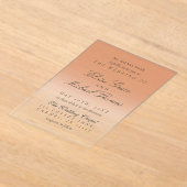 Elegante Script Terracotta Gradiënt Trouwdag Acryl Uitnodigingen (Laagn)
