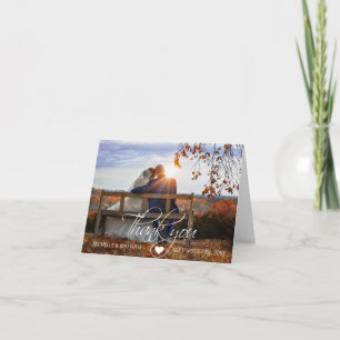 Elegante Script THANK YOU trouwkaart FOTO Bedankkaart