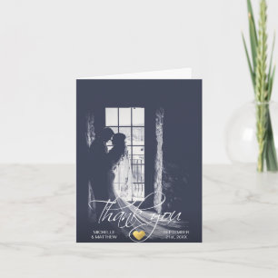 Elegante Script THANK YOU trouwkaart   FOTO Bedankkaart