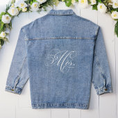Elegante Script "Toekomstige Mrs" Aangepaste Bruid Denim Jacket