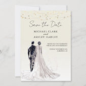 Elegante script traditionele bruiloft  save the date (Voorkant)