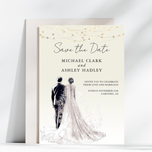 Elegante script traditionele bruiloft  save the date