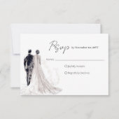 Elegante Script Traditionele Trouwdag RSVP Kaartje (Voorkant)
