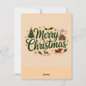 Elegante Script Tree Non Photo Christmas-Kaarten Feestdagenkaart (Achterkant)