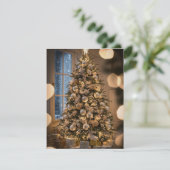 Elegante Script Tree Non Photo Christmas-Kaarten Feestdagenkaart (Staand voorkant)