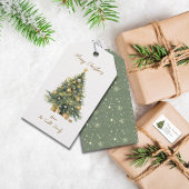 Elegante Script Tree Non Photo Waterverf Christmas Feestdagenkaart