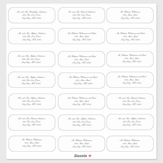 Elegante Script Trouw Envelope Adres Stickers (Vel)