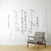 Elegante Script Trouwachtergrond –  Wandkleed (In Situ (horizontaal))