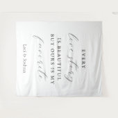 Elegante Script Trouwachtergrond –  Wandkleed (Voorkant (horizontaal))