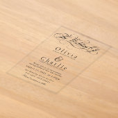 Elegante script trouwacryl uitnodiging (Laagn)