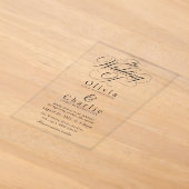Elegante script trouwacryl uitnodiging (Laagn)