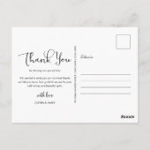 Elegante script trouwfoto bedankkaart briefkaart (Achterkant)