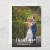 Elegante Script Trouwfoto | Dankkaart Bedankkaart (Voorkant)