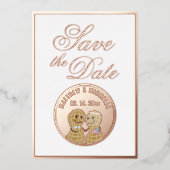 Elegante Script Trouwfoto Save The Date Folie Uitnodiging (Voorkant)