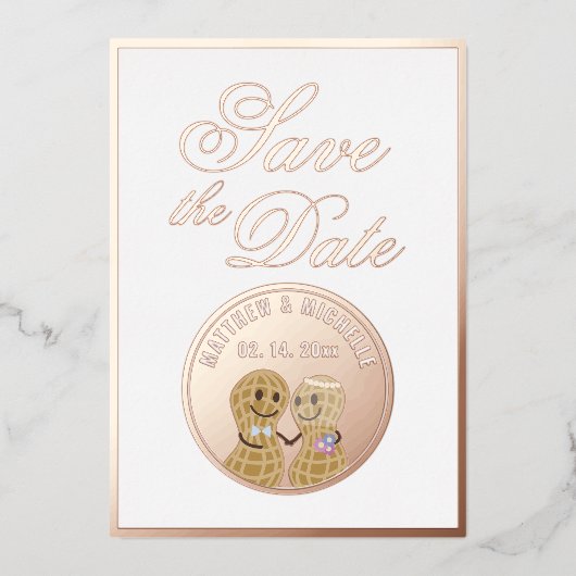 Elegante Script Trouwfoto Save The Date Folie Uitnodiging (Voorkant)