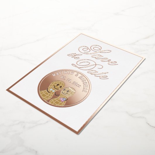 Elegante Script Trouwfoto Save The Date Folie Uitnodiging (Gedraaid)