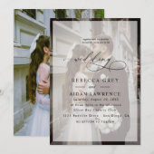Elegante script trouwfoto uitnodiging (Voorkant / Achterkant)