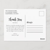 Elegante script trouwkaart bedankkaart briefkaart (Achterkant)