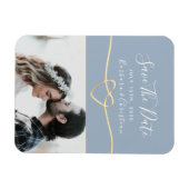 Elegante script trouwkaart Save The Date uitnodigi Magneet (Horizontaal)