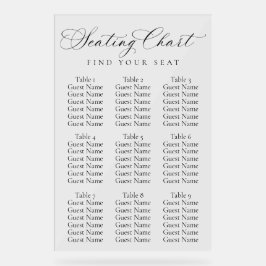Elegante script trouwzaalstoelenkaart | Minimalist Acryl Bord