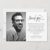 Elegante script typografie Aangepaste foto & beric Bedankkaart (Voorkant)