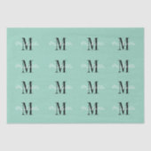 Elegante script typografie aangepaste kleur monogr tissuepapier (Voorkant)