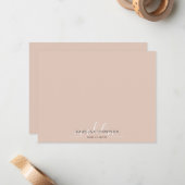 Elegante Script Typografie Boho Beige Note Kaart Notitiekaartje (Voorkant / Achterkant in situ)