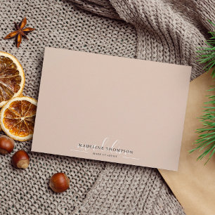 Elegante Script Typografie Boho Beige Note Kaart Notitiekaartje