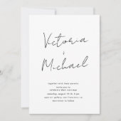 Elegante Script Typografie Bruiloft Uitnodiging (Voorkant)