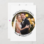 Elegante script typografie dank je wel trouwfoto bedankkaart (Voorkant / Achterkant)