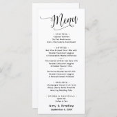 Elegante Script Typografie Eenvoudig Wit Menu (Voorkant / Achterkant)